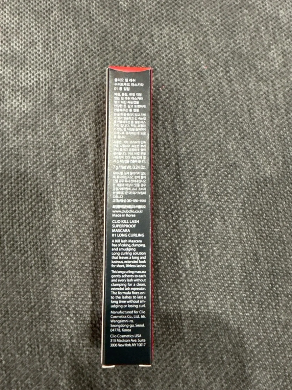 Clio Black Mascara with Red Accents